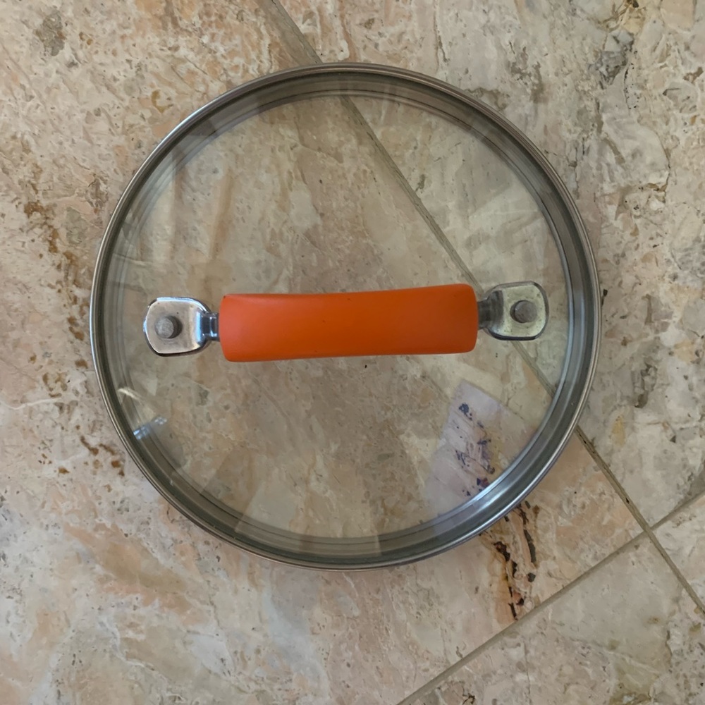 Rachael Ray Orange Rubber Handle Sauce Pan Tempered Glass Replacement 6.5” Cover